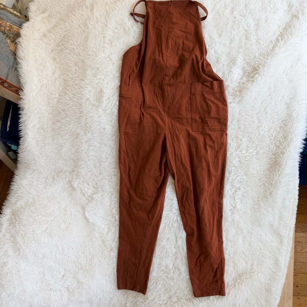 STORQ Women's Maternity Cotton Spandex Overalls in Burnt Orange